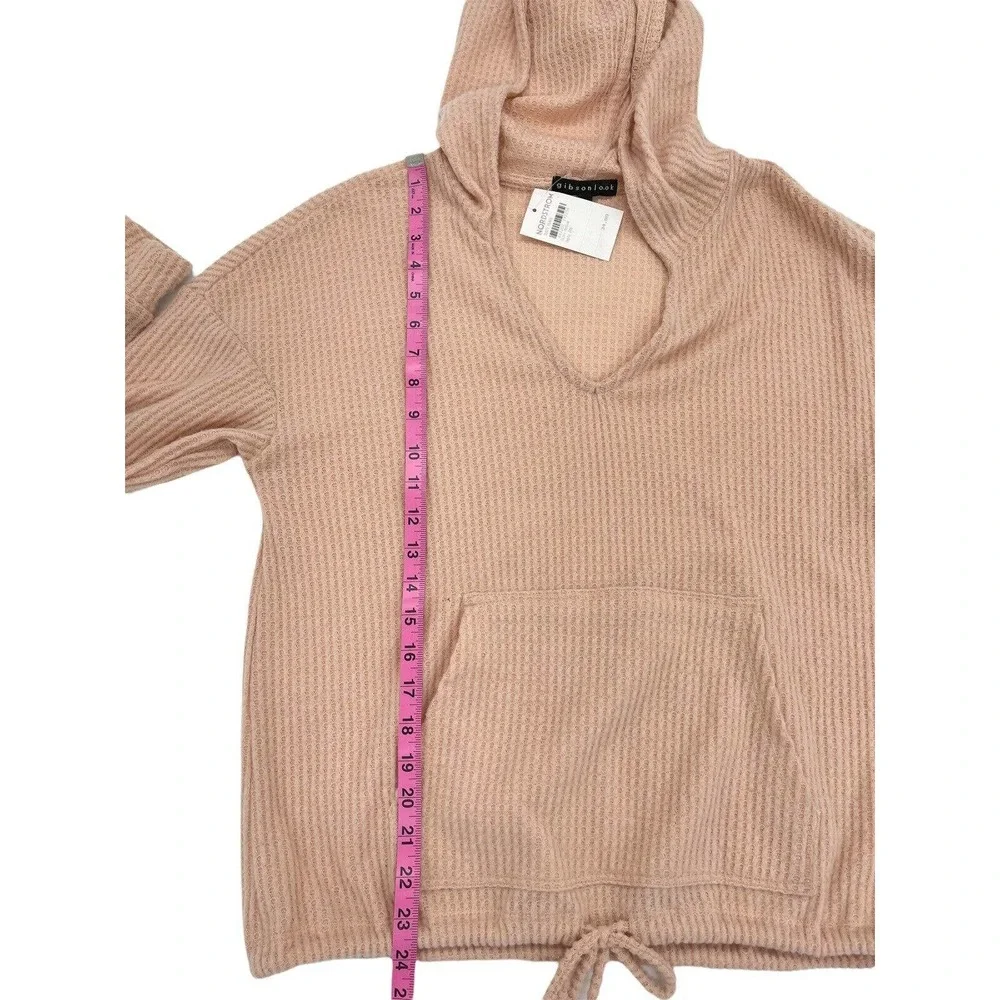GibsonLook Waffle Weave Hoodie In Dusty Peach Size Medium - Picture 9 of 11